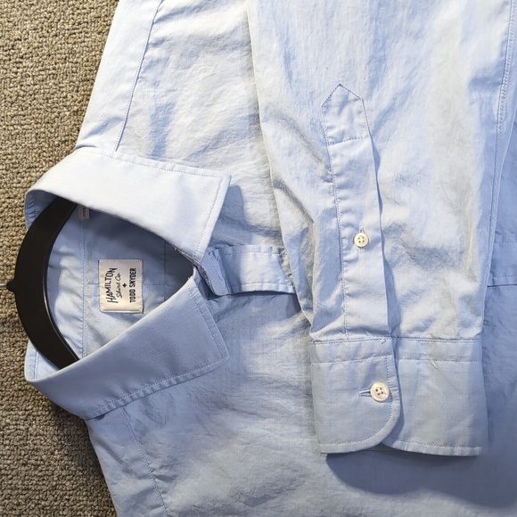 Hamilton Shirt Co. x Todd Snyder Oxford Spread Collar Dress Shirt Sizze 17 Blue